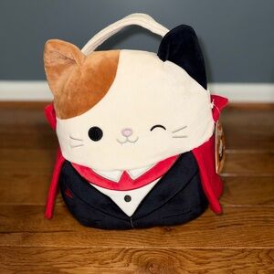 Squishmallows Tuxedo Cat Carrier - Black, Cream, Brown